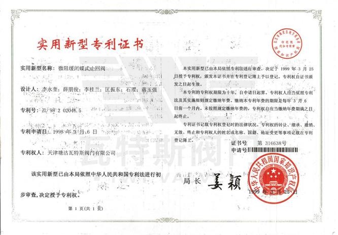 微阻缓闭蝶型止回阀