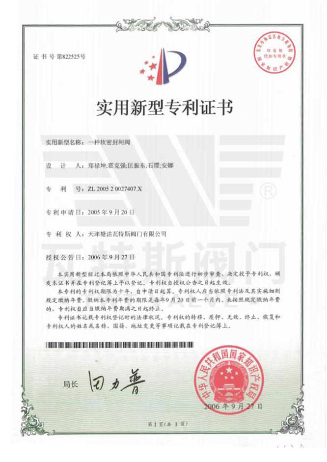 一种软密封闸阀